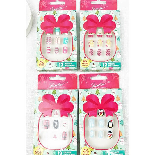 Love and Repeat Kids Christmas Press On Nails