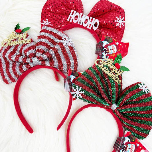 Love and Repeat Decorated Bow Christmas Headband
