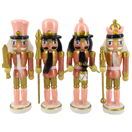 Nutcracker Ballet Gifts 5" Set of 4 Ornaments, Rose Gold