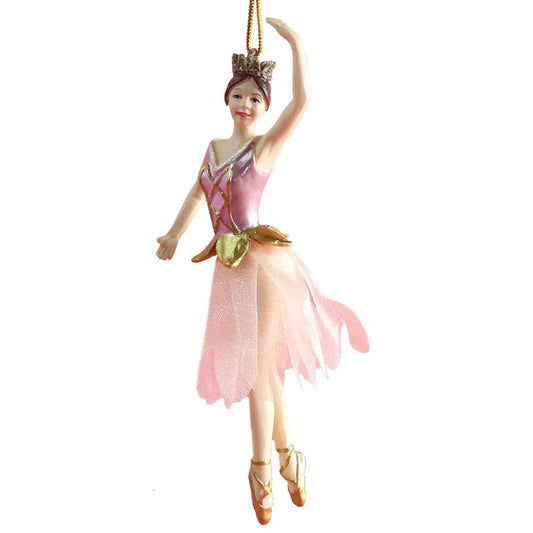 Nutcracker Ballet Gifts 2019 4.25" Resin ballerina Ornament Rose Gold w/ Tutu