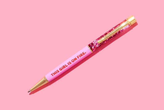 Taylor Elliott Designs "This Girl Is on Fire" - Pink w/ Pink Confetti