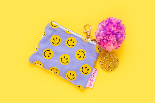 Taylor Elliott Designs Card Holder Keychain Pouch - Smiley - Mini