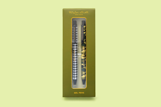 Taylor Elliott Camo + Gingham Gel Pen Set PEN-22