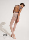 Adult convertible ballet tights side view showing fit and stretch