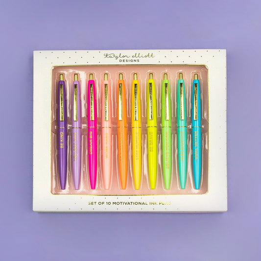 Taylor Elliott Designs PEN-02R Set of 10 Motivational Pens