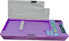 Hot Focus pencil case showing built-in calculator and storage sections