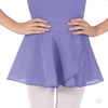 Girl wearing lilac chiffon mock wrap ballet skirt