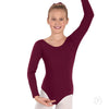 Girls burgundy long sleeve dance leotard