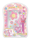 Hot Focus Groovy Flower journal with attached pencil pouch in bright pink floral design