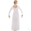 White long sleeve praise dress shown full length