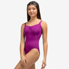 Raspberry pink adult tank leotard front view worn by model