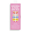 Studio Oh! hand and nail spa kit packaging shown upright with pink design