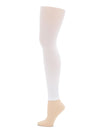 White footless tights shown from side