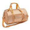 Gold glitter kids large duffle bag with shoulder strap and front pocket