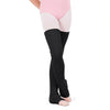 Black ribbed knit over-the-knee dance legwarmers