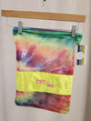 Tie-dye mesh FTT logo shoe bag hanging on display