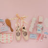 Pippi Post 610332 Ballet Slippers & Florals Canvas Zipper Pouch