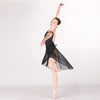 Dancer wearing black mesh wrap skirt tied at the waist during movement