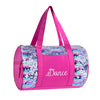 Pink dance duffel bag with striped reversible sequin panels and “Dance” embroidery on the front