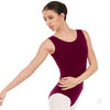 Women's burgundy tank dance leotard