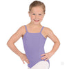 Girls lilac camisole leotard with adjustable straps, front view
