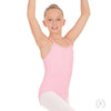 Girls pink camisole leotard front view