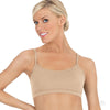 Front view of adult nude camisole-style dance bra top