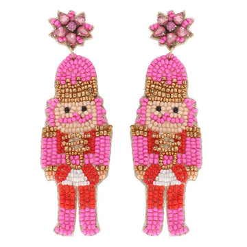 anbfashion Nutcracker Christmas Beaded Drop Earrings
