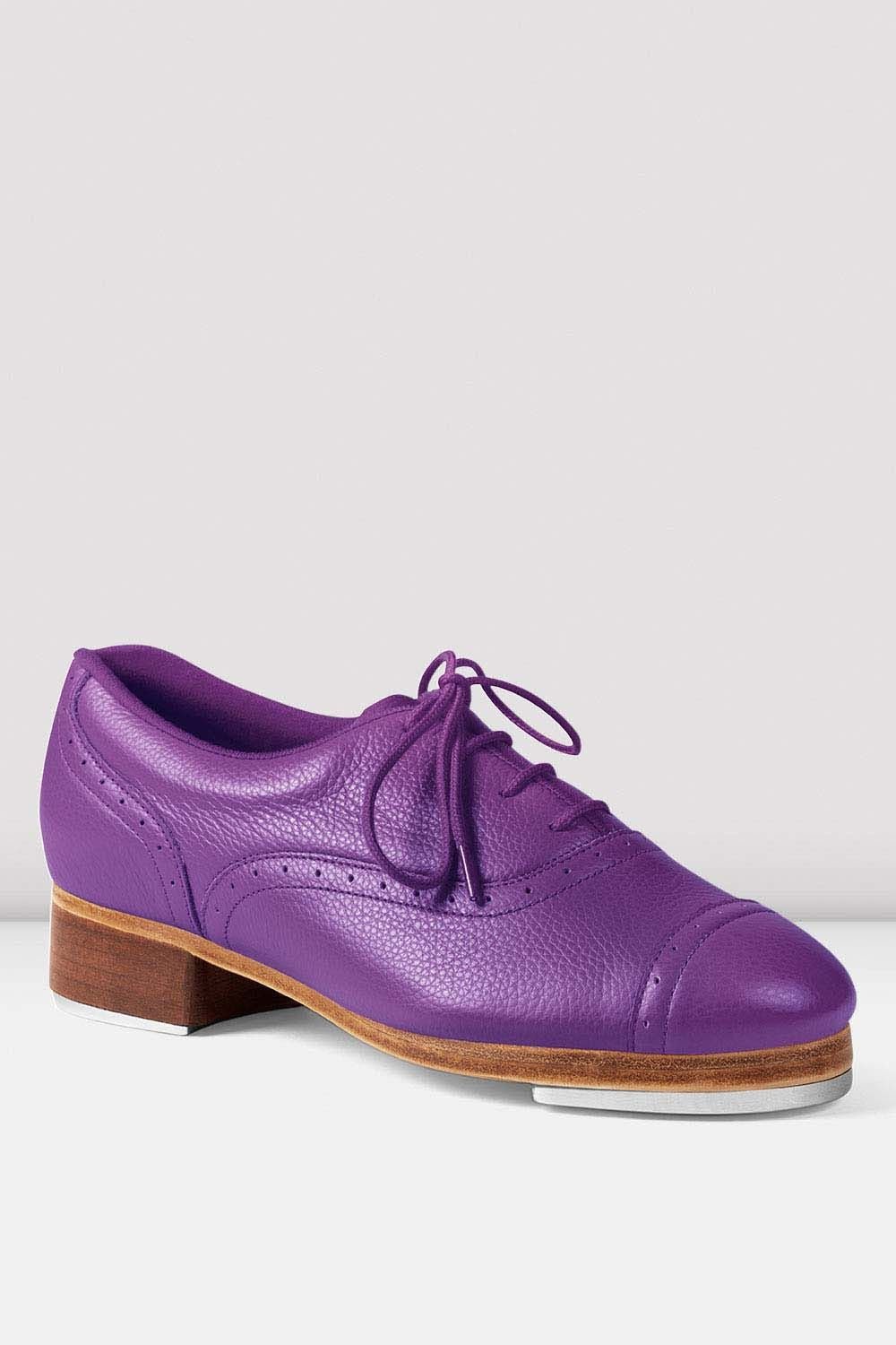 Bloch Jason Samuels Smith ladies tap shoe in purple, side profile view.