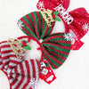 Christmas bow headbands grouped together in holiday colors
