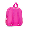 Back view of hot pink backpack showing adjustable shoulder straps