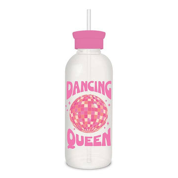 Studio Oh! Dancing Queen Glass Water Bottle with Straw