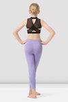 Bloch child black zip front mesh back crop top, full outfit view
