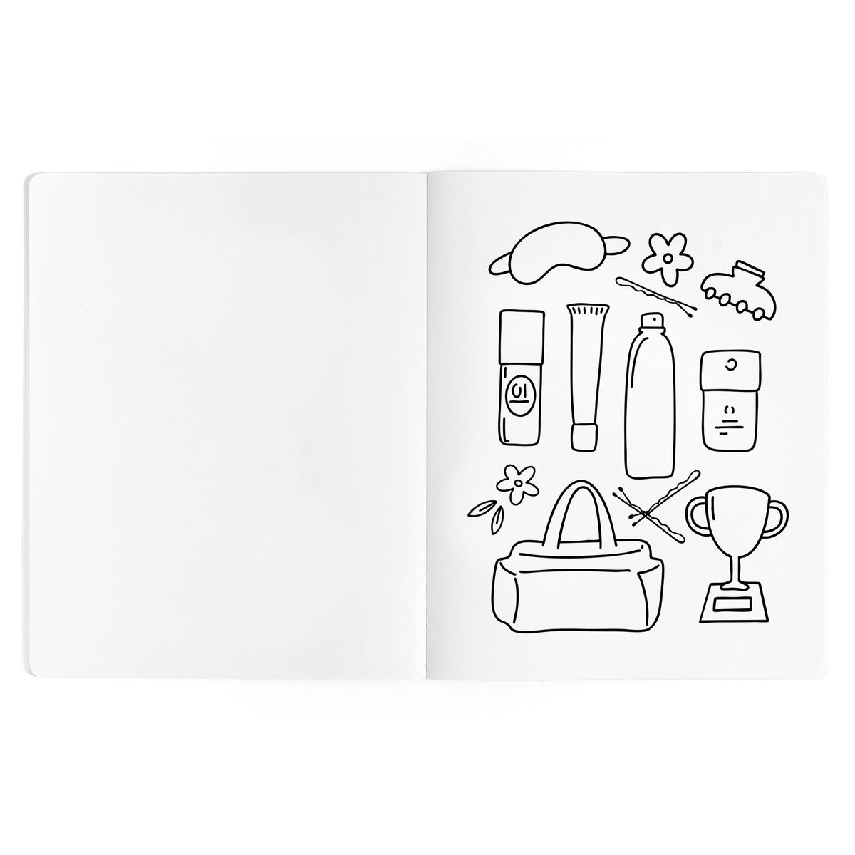 Dance Is Magic coloring book page featuring illustrated ballet accessories and studio-inspired artwork