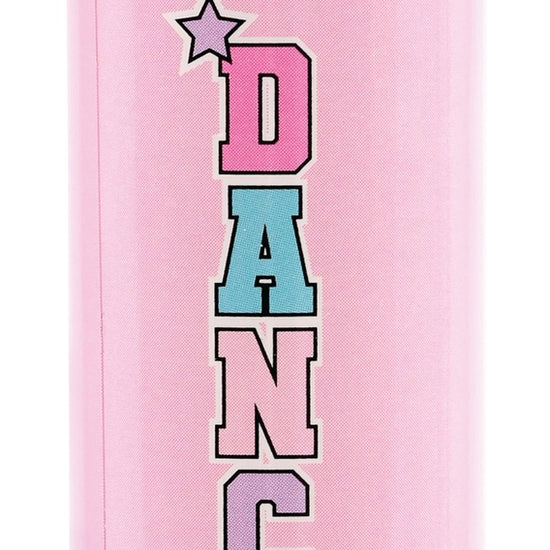 Perfume bottle labeled 'DANCE' with a pink and purple design.