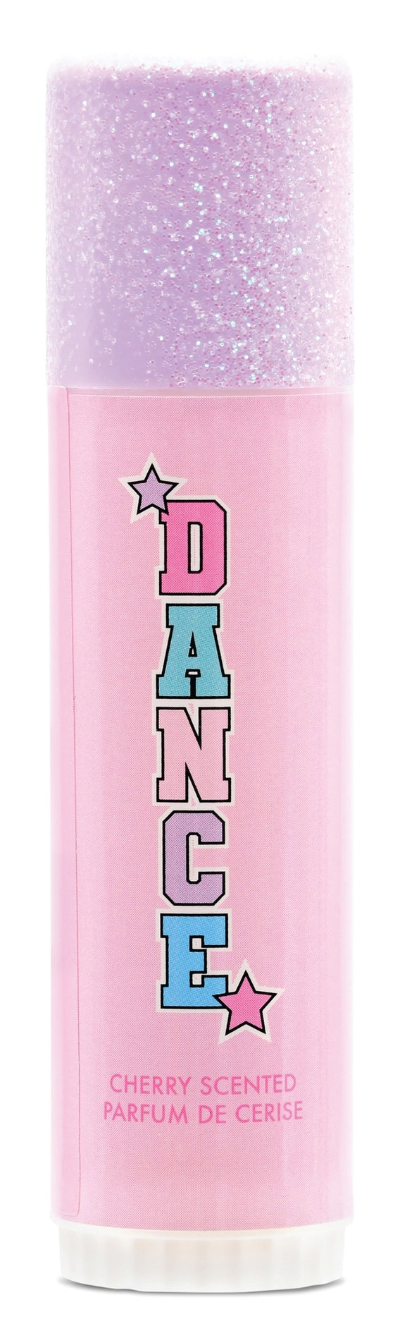 Perfume bottle labeled 'DANCE' with a pink and purple design.