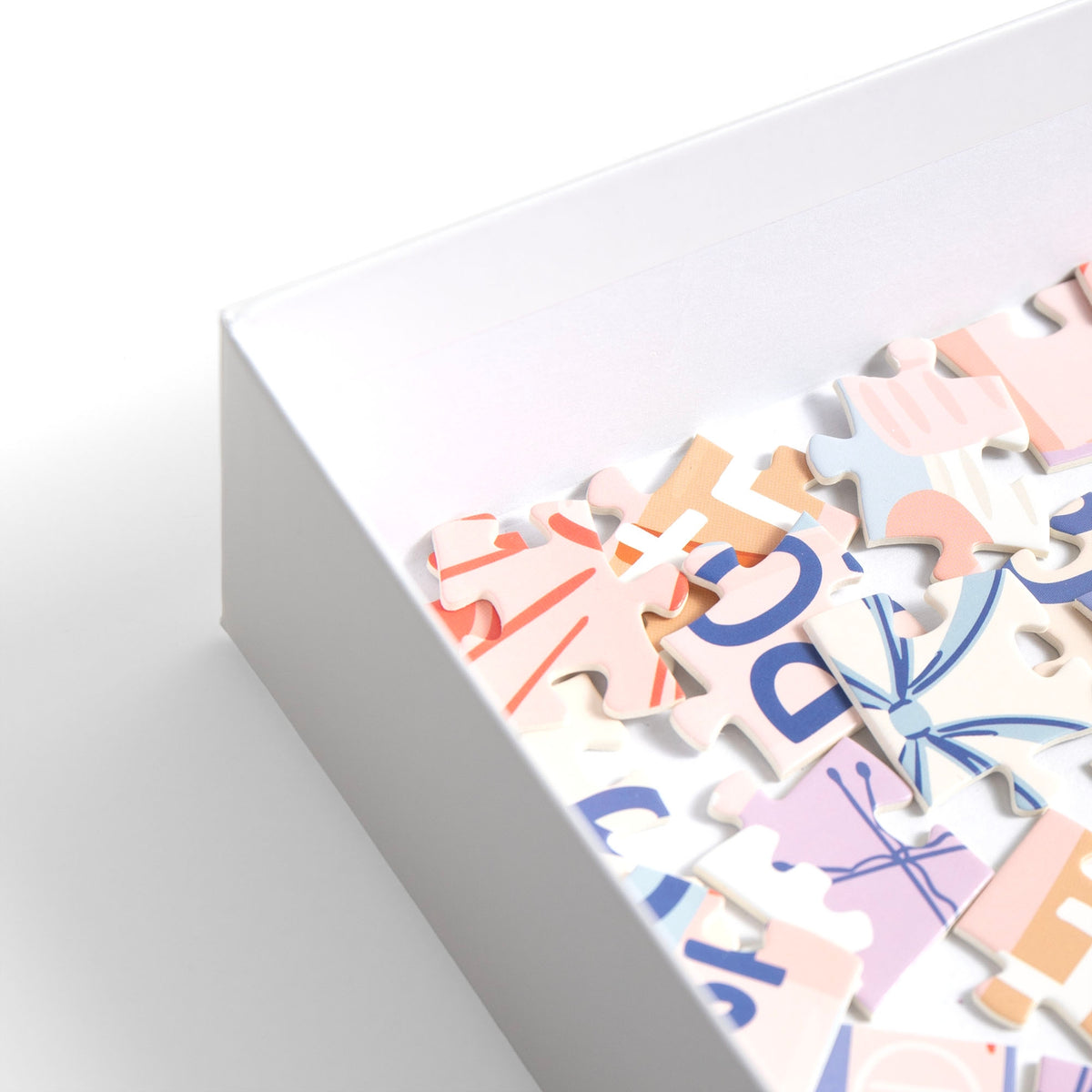 Close-up of Dance It Out jigsaw puzzle pieces being assembled