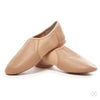 Tan adult slip-on jazz shoe shown from front angle
