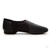 Black slip-on jazz shoe shown from side angle