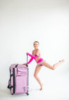 Pink Glam’r Gear bag shown with a dancer model 