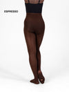 Model wearing espresso convertible tights from the back