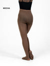 Model wearing mocha convertible tights from the back