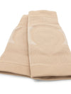 Pair of nude gel knee pads shown laid flat, front view
