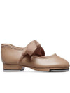 Caramel tap shoe shown from side angle