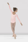 Bloch girls light pink long sleeve leotard, side view