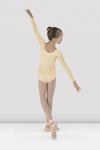 Bloch girls almond long sleeve leotard, studio pose