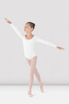 Bloch girls white long sleeve leotard, ballet movement