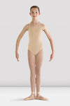 Bloch girls nude camisole leotard, full body studio pose
