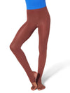 Child stirrup dance tights in Chestnut shown on legs against a white background.