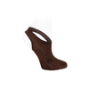 Low-profile performance dance sock in dark nude, side view